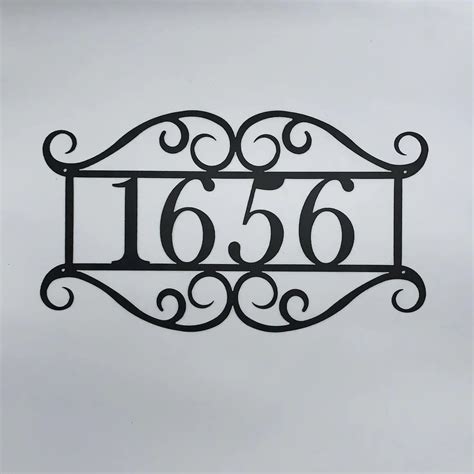 house number metal scroll|Scroll House Number Plaque Custom Address Metal Sign.